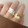 Silver Rings For Women Simple Elegant Open Vintage Gold Wide Flat Ring Jewelry Gift - Image 3