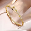 Yupsk Niche Design Micro-intact Zircon Water Drop Open Bracelet for Women Gold Plated Wedding Party Jewelry - Image 8