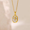 Elegant Charm Drip Oil Rose Flower Pendant Necklace Women Gold Color Stainless Steel Clavicle Fish Tail Necklaces Party Jewelry - Image 3