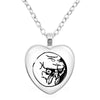 Rage Comic Necklace Derp Face Trollface Funny Meme Cartoon Glass Heart Shape Pendant Chain Necklace Charm Jewelry Collect Gift - Image 17