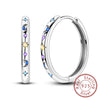 Silver Hoop Earrings Purple Zircon Flowers Butterflies Studs Earring For Women Wedding Engagement Gift - Image 30
