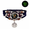 Luminous 12 Constellation Vintage Bracelet for Men Women Braided Punk Leather Bracelets Birthday Gift Glow In The Dark Bracelet - Image 7