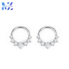 Titanium Square Zircon Nose Ring Earrings Closed Ring Buckle Earrings Body Piercing Jewelry - Image 1