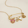 Stainless Steel Gold Color Plated Necklace with Paperclip Multi-Element Pendant Vacation Style Accessory - Image 6
