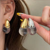 Transparent Water Drop Resin Earrings for Women Gold Plated Elegant Modern Design Earrings Party Jewelry Gifts - Image 1
