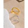 Minimalist Stainless Steel Open Chic Adjustable Ring Thin Finger Korean Jewelry Golden - Image 3