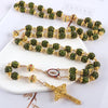 2025New Vintage Catholic 10mm 59 Crystal Rhinestone Beads Cross Necklace - Image 5