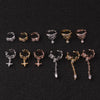 1 pcs Cute Zircon No Piercing Circle Ear Cartilage Cuff Earring Gold Color Copper Mix Cross Crown Shape Ear Hoop Jewelry - Image 1
