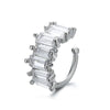 Zakol 1Pcs Square Zircon Ear Clip Earrings for Women Girls Geometry Ear Cuff Party Silver/Gold Color Ear Jewelry - Image 7