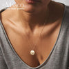 Minimalist Round Pendant Necklace for Women Stainless Steel Clavicle Necklace Long Chain Jewelry Statement Girl Gift - Image 1