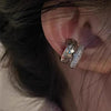 Zircon Double-layer Ear Cuff No Piercing Earring Punk Unique Metal Geometric Ear Clip for Women Jewelry - Image 5