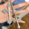 Silver-Tone Cross Pendant Necklace in 45 cm or 60 cm - Image 2