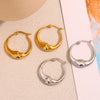 Gold Plated Stainless Steel Moon Hoop Earrings Unique Jewelry Women's Charm Statement Earrings Gift - Image 5