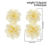 4 Colors Exaggerated Big Fluffy Fabric Flower Petal Drop Earrings for Women Elegant Earring Wed Bridal Accessories - Image 4