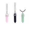 Point Pillar Bullet Hexagonal Column Necklace Stone Quartz Crystal Chakra Pendant Necklace for Women Men with Chain - Image 1