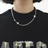 Hip Hop Zircon Star Double Layer Necklace For Men Women Charm Titanium Steel Pendant Chain Unisex Jewelry - Image 12