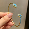 Three-Piece Open Bangle Set with Cubic Zirconia Accents - Image 8