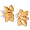 Stainless Steel Metal Flower Stud Earrings Pvd Plated Daily Wear Earrings Jewelry for Women - Image 8