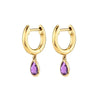 Crmya Gold Plated Drop Hoop Earrings For Women Piercing Purple CZ Zircon Women's Dangle Earrings Jewelry - Image 28