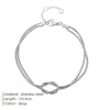 Gold Silver Stainless Steel Art Deco Knot Slim Snake Chain Bracelet Couple Social Art Jewelry - Image 7