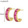 13mm Crystal Hoop Earrings for Women Silver Needle Zircon Huggie Small Earrings Hoop Piercing Jewelry Gifts - Image 38