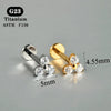 1PC Titanium Zircon Flat Back Earring Flower Ear Studs Lobe Helix Tragus Cartilage Piercing Jewelry 16G - Image 11