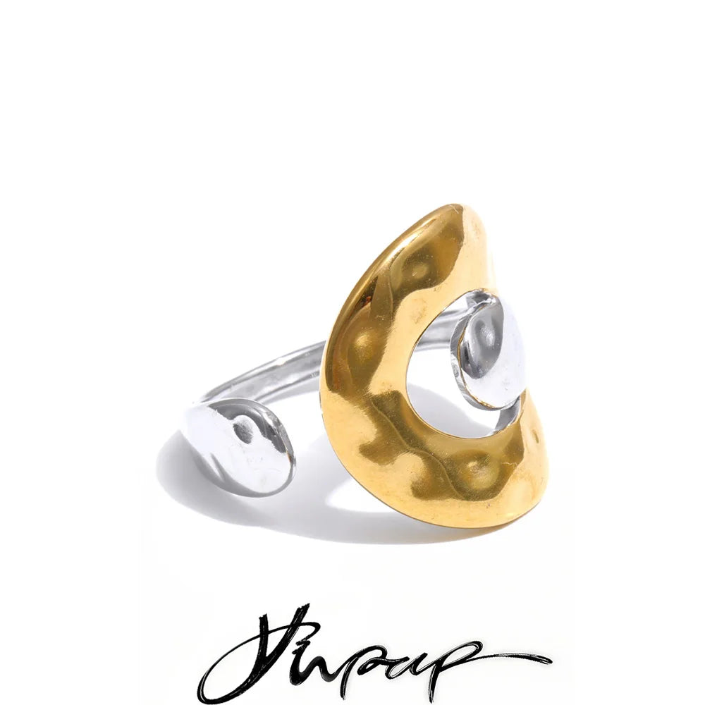 Arrivals Stainless Steel Metal Geometric Adjustable Ring Distinctive Finger Minimalist Jewelry - Image 1