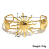 316L Stainless Steel Sunflower Open Cuff Bangles Bracelet Punk Y2K Gold Plated Charms Jewelry Women's Men Gifts - Image 7