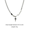 Punk Irregular Zircon Cross Star Necklace for Women Star Crystal Imitated Pearl Choker Necklace Cool Layered Pendant Collar - Image 5