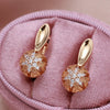 Circle Zircon Earrings Rose Gold Hollow Snowflake Inlay Zircon Wedding Women Earrings Hoops Golden Jewelry Earrings - Image 1