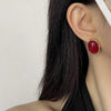 Oval Metal Post Earrings Classic Resin Styles For Women Vintage Jewelry Daily Wear Accessories Timeless Gifts - Image 2