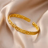 Gold Plated Bangle Bracelet for Women Open Adjustable Stainless Steel Cuff Bracelets Vintage Jewelry item - Image 5