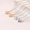 Charms Necklace For Women Aesthetic Cube Pink Zircon Rose Gold Color Choker Chain On Neck Jewelry Korean Pendants - Image 1