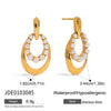 Pearl Hollow Door Handle Earrings Gold Color Plated Stainless Steel Oval Earrings Women's Accessories Party G - Image 7