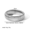 304L Stainless Steel Elastic Bracelet Women Gold Plated Charm Punk Wide Chunky Metal Spiral Bangle - Image 12