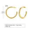 Chunky C-Shaped Hoop Earrings with Four Diameter Options - Image 6