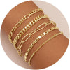 Gold Bracelets Set for Women, Gold Plated Dainty Gold Link Chain Bracelets Stackable Gold Cuff Bracelets Jewelry Gifts - Image 1