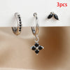3PCS Green Zircon Hanging Earrings Set for Women Stainless Steel Flower Dangle Earring Cartilage Piercing Jewelry - Image 14