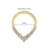 Teardrop Cubic Zirconia Hinged Septum Hoop with 16G Gauge - Image 7