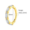 Titanium Baguette CZ Conch Eternity Clicker 16G Hinged Septum Hoop Earring Cartilage Helix Piercing - Image 9