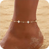 Silver Clover Design Ankle Bracelet for Women Dainty CZ Charm Chain Anklet Adjustable Lucky Flower Foot Jewelry - Image 8