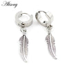 2PCS Stainless Steel Star Cross Snake Spike Skull Sword Blade Chain Feather Spider Dangle Women Men Huggie Hoop Earrings - Image 30