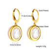Green White Color Crystal Zircon Hoop Earrings For Women Stainless Steel Heart Square Leaf Shape Pendant Earring Gifts - Image 20