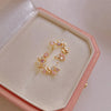 Colored Inlaid Rhinestone Leaf Earrings for Women Curved Moon Stud Earrings Temperament Jewelry - Image 5