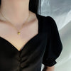 1pcs Gold-color Necklace Ms Simple Peach Heart Engraved Love Collarbone Chain Holiday Gifts - Image 4