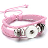 Leather 18MM Snap Button Bracelet Bangle Handmade Braided Leather Snap Bracelets for Women Men Buttons Jewelry - Image 16