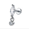 Stainless Steel Labret Piercing Stud with 16 Gauge and 1.2 x 8 mm Post - Image 31