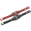 Punk Bracelet for Men Women Goth Black Leather Wristband with Metal Skull Spike Studded Rivets Cuff Bangle Adjustable - Image 4