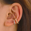 Unique Metal Ear Cuff Without Piercing Ear Clips Earrings for Women Trendy Asymmetry Round Fake Cartilage Earrings Clip Jewelry