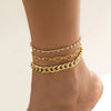 Multi-layer Bracelet Metal Chain Pearl Blue Stone Pendant Anklet Sandals Barefoot Beach Foot Bridal Jewelry - Image 10
